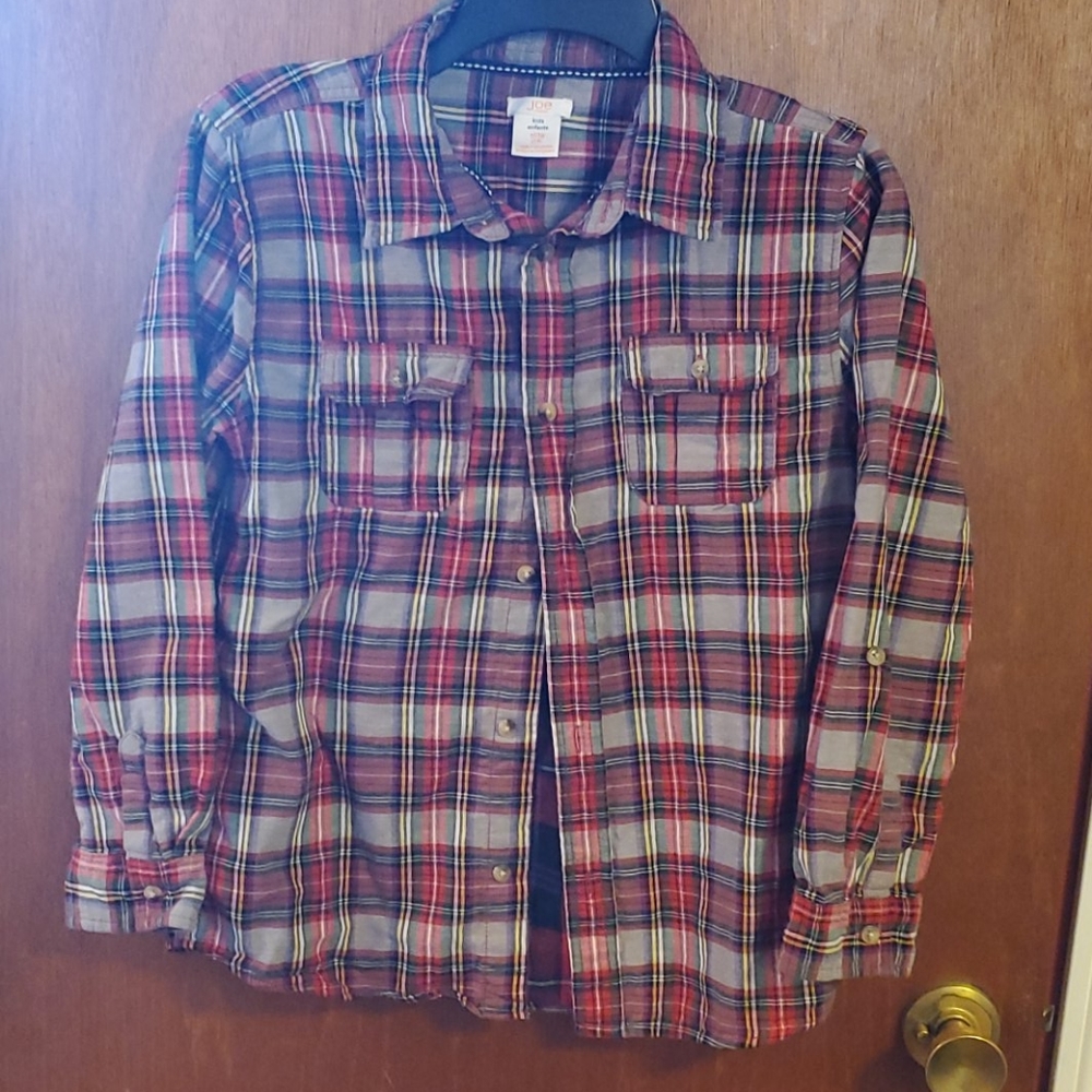 Joe fresh kids plaid long sleeve button up XL 14